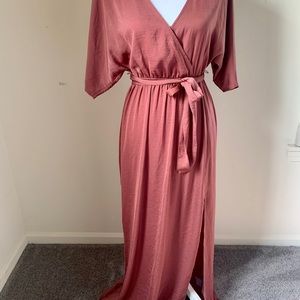 Express Satin Floor Length Dress